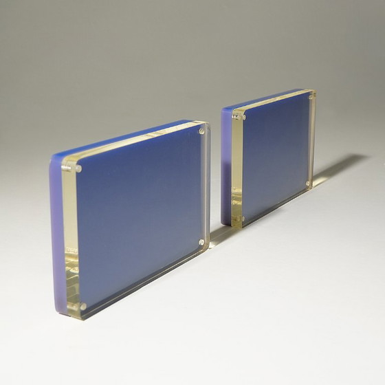 Pair of Blue and Clear Perspex Photo Frames, 1970s – Plastic, Plexiglass (photo 6 of 13)