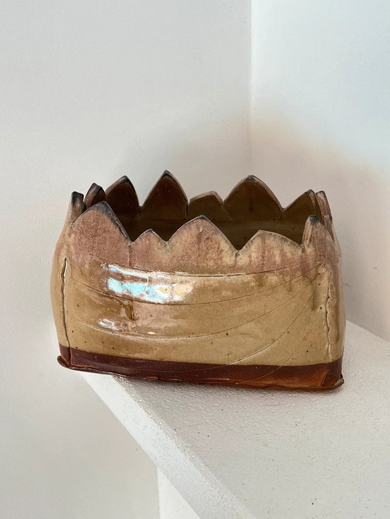 Image 1 of Glazed Earthenware Planter Signed - Handmade - Years 60-70