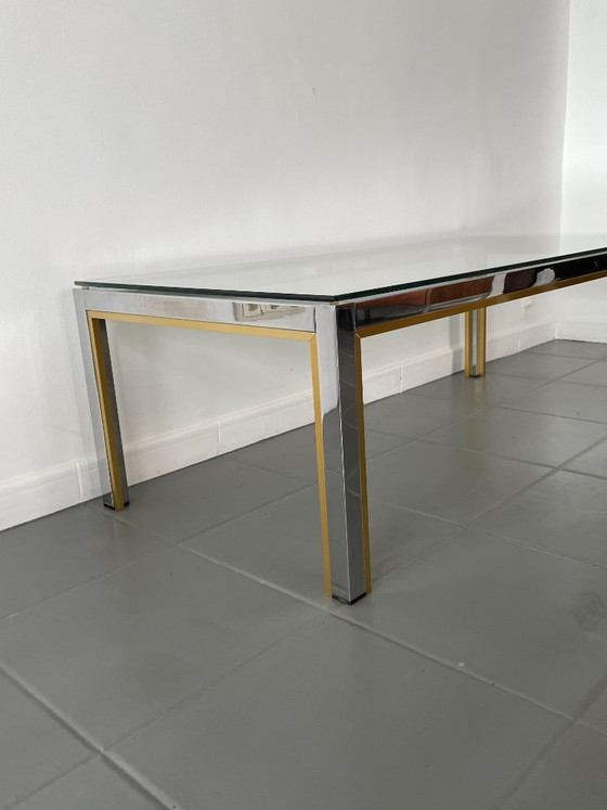Image 1 of Romeo Rega coffee table in chrome and gold, Italy, 1970s