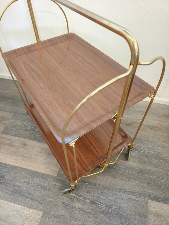Image 1 of Mesa de comedor de los años 60, carrito auxiliar, fabricante Gerlinol