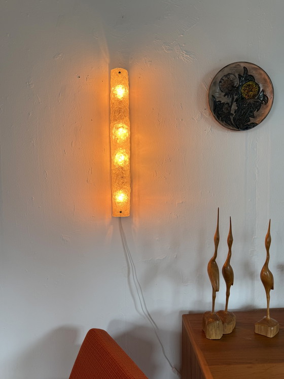Lampada da parete vintage in vetro effetto ghiaccio, Hillebrand '70 – Applique, Glass, Metal (photo 10 of 15)