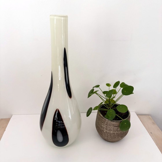 Grande vaso da terra fatto a mano. 55cm di altezza bianco/crema-nero – Vasi, Vetro (photo 4 of 6)