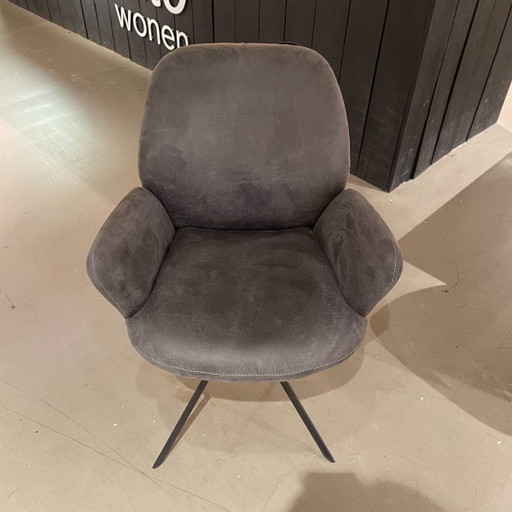 Loranzo Chicago Antraciet Set van 4 – Pronto Wonen, eetkamerstoelen, Plastic, Textile