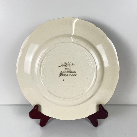 Image 1 of Set of 4 Sarreguemines "Amazonas" dinner plates, late 19th-early 20th century
