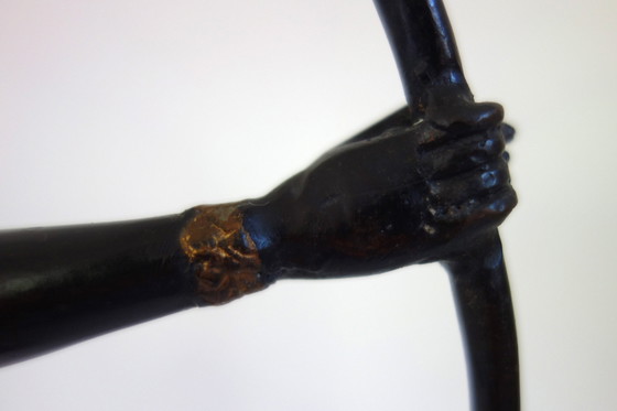 Image 1 of Gilded bronze and black statuette of Prince Rama, Thailand