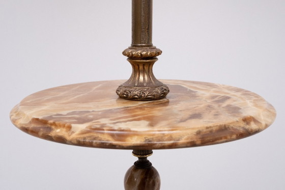 Image 1 of Deknudt Onyx Floor lamp side Table 1970s Belgium