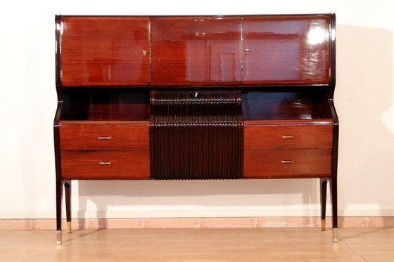 Image 1 of Credenza di metà secolo di Osvaldo Borsani, mogano, palissandro, acero, Italia, anni '50