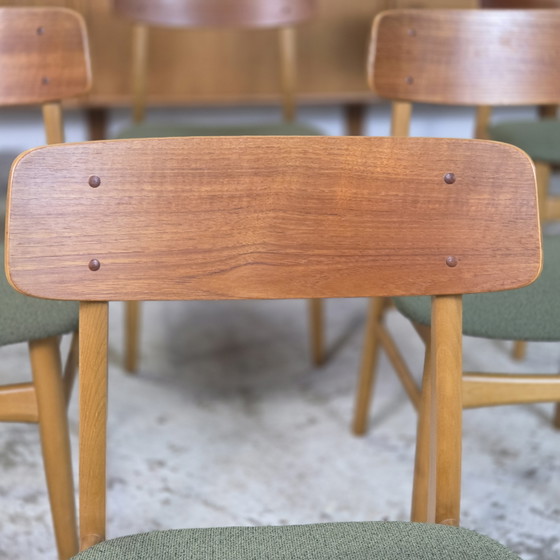 Image 1 of 6x Vintage jaren 60 Deense eetkamerstoel Scandinavisch retro