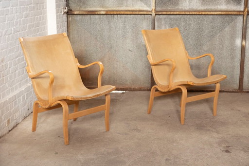 2x Bruno Mathsson "Eva" Loungesessel von Dux, Schweden