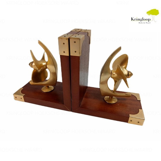 Image 1 of Fermalibro 'elica di barca' in palissandro, ottone, 1970