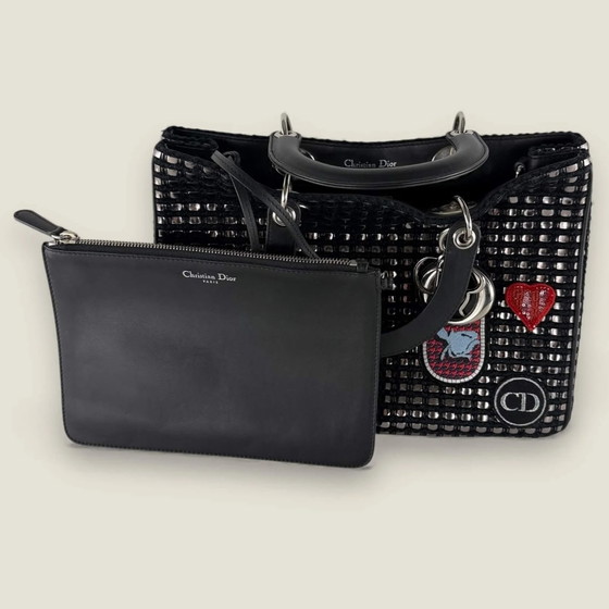 Dior borsa satchel Diorissimo media in tweed metallico con patch – Borse a spalla, Pelle (photo 13 of 32)