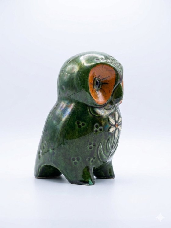 Image 1 of Grote vintage spaarpot met uil van Jema Holland, 20 cm, glanzend keramiek, jaren 70.