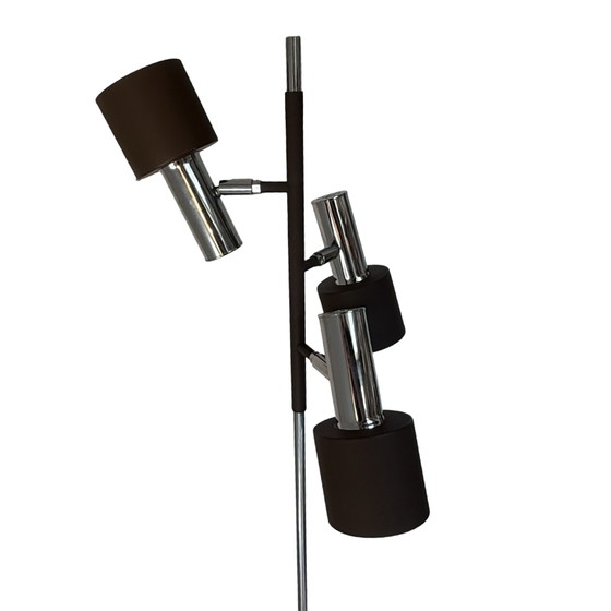 Johannes Hammerborg - Fog & Morup - Lampada da terra - Paralumi cromati e marroni - Design scandinavo/di metà (photo 8 of 9)