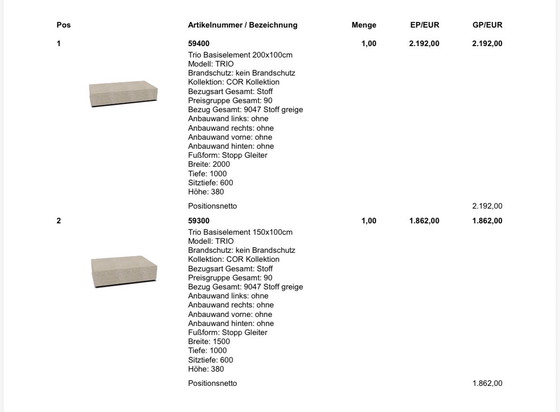 Image 1 of COR TRIO Modular Sofa by Team Form AG for Cor