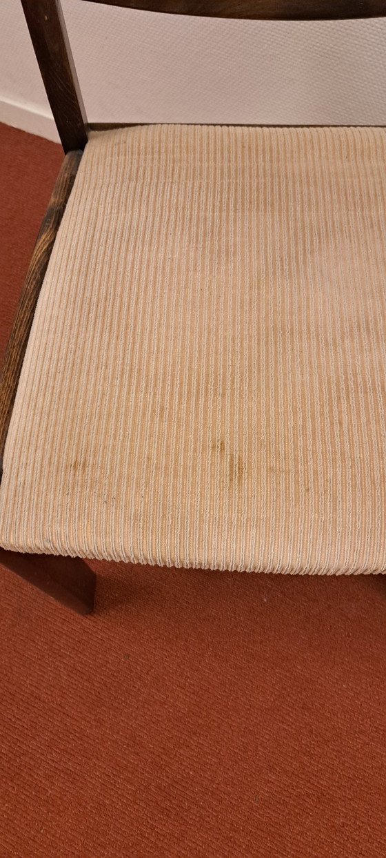 Image 1 of Set of 2 wooden chairs with beige upholstery