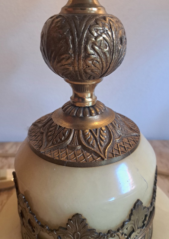 Image 1 of 2x lamp base vintage Alabaster Herna