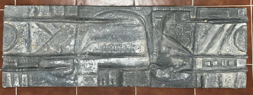 1 Sculpture en relief en fibre de verre, 1960S. Abstraction Brutaliste , Mur, Panneau ,