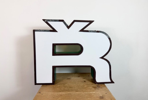 Large Vintage Illuminated Advertising Letter Ř , 1960s