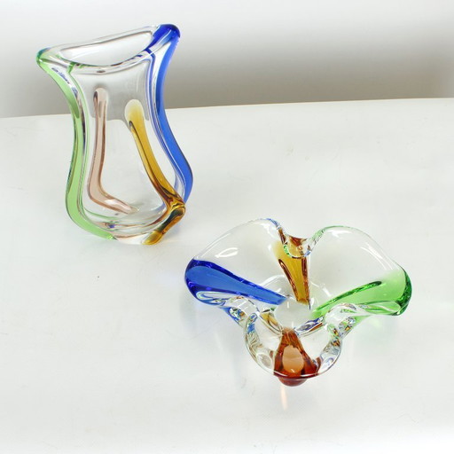 Design Art Rhapsody Collection Glass Bowl By Frantisek Zemek, Czechoslovakia 1960s