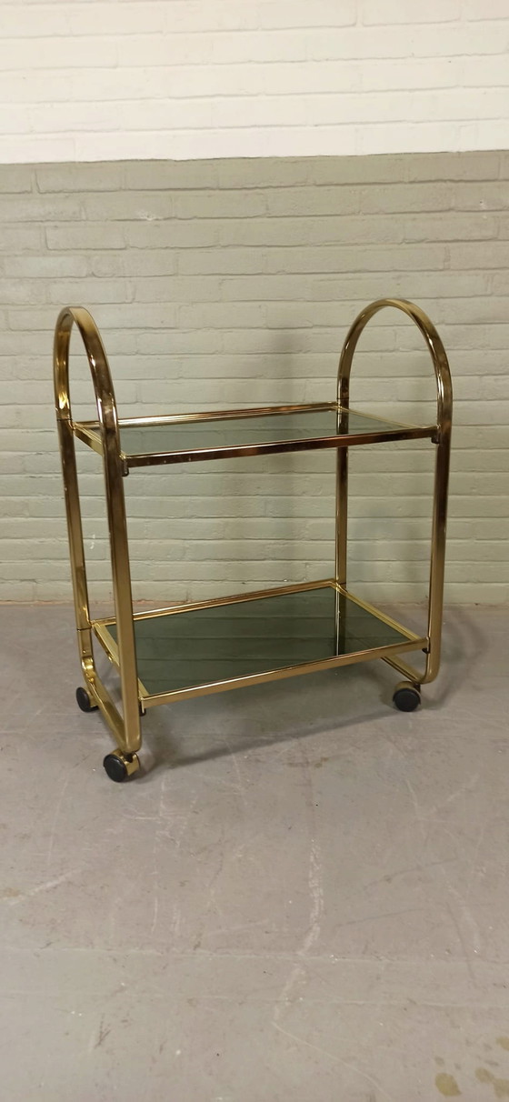 Image 1 of Chariot de bar vintage italien, Goud