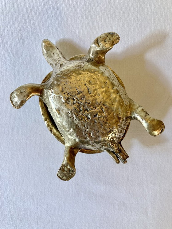 Image 1 of Brass turtle ashtray, 1970s