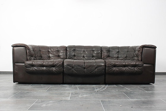 Image 1 of De Sede DS11 a due posti in pelle patchwork marrone
