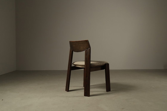 Image 1 of Brutalist Oak Dining Chairs, Netherlands, 1970s – Set of 6