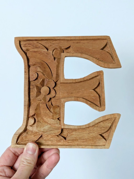 Image 1 of 4 lettere NOEL in legno vintage | Decorazione natalizia intagliata a mano, anni '70