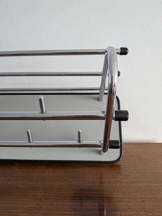 Image 1 of Vintage kapstok uit de jaren 60, in de stijl van een Amerikaanse diner, voor aan de muur.