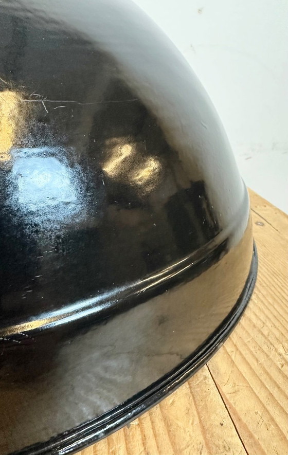 Image 1 of Industrial Black Enamel Factory Pendant Lamp, 1950s