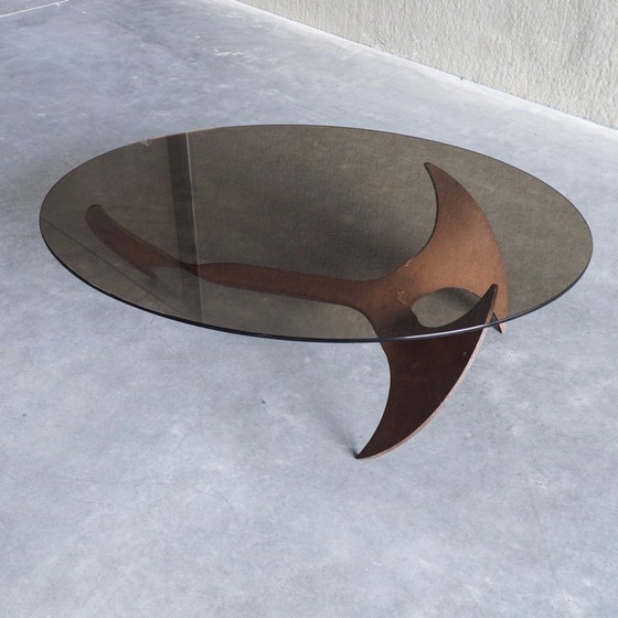 Propeller Oval Coffee Table by Knut Hesterberg for Ronald Schmitt – Metal, Glass (photo 11 of 14)