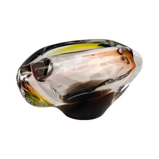 Glass ashtray, designed by Jozef Rozinek, Borocrystal Nový Bor, Czechoslovakia, 1970s.