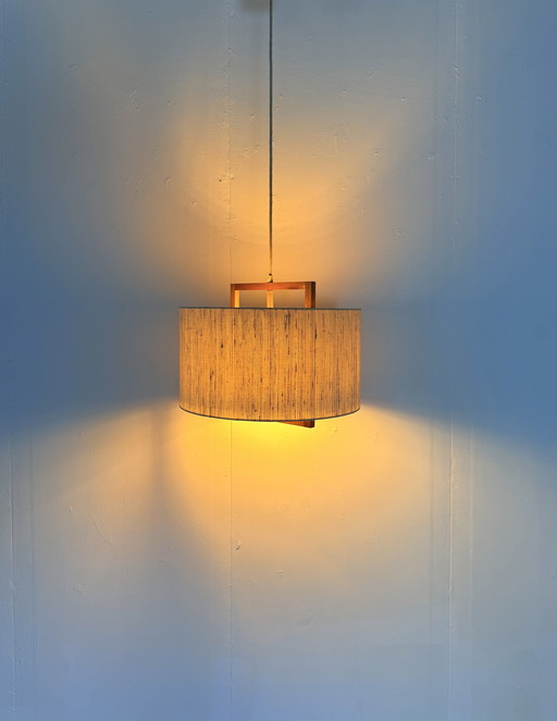 Lampada a sospensione vintage in teak anni '60