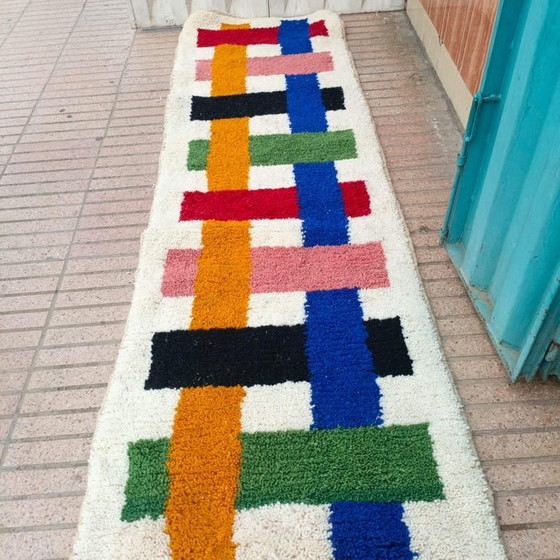 Alfombra de pasillo tradicional con estampado colorido, hecha a medida, 75/300 cm – Aime Té, Wool (photo 7 of 9)