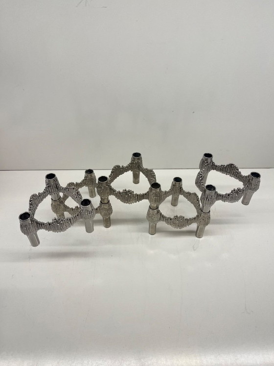 Image 1 of Lot 4 bougeoirs "Quist" Stoff Nagel design modulaire chrome empilable vintage