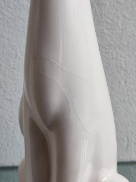 Image 1 of Vintage keramieken poezen katten kat poes beeldje beeldjes wit Retro