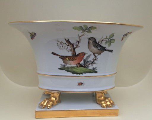 Herend Empire vase/cachepot (6409) on base - Rothschild bird