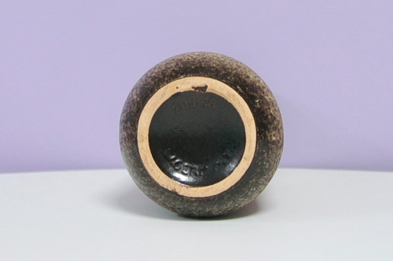 Image 1 of vaso a ricciolo marrone e ocra Germania Ovest