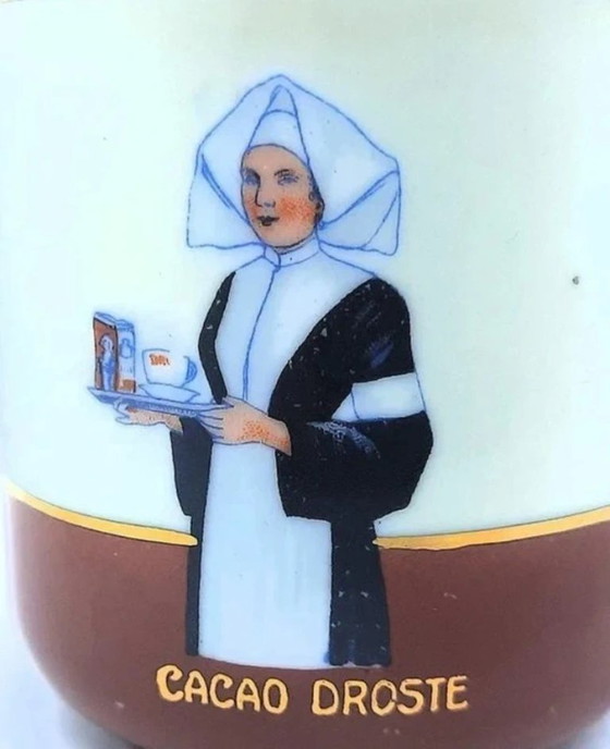 Image 1 of Set vintage del 1935 composto da brocca, tazza e piattino per cioccolata calda Droste.