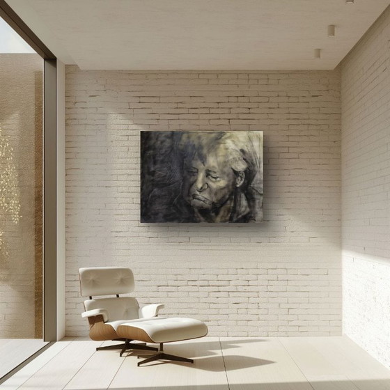 Image 1 of Angela Merkel Portret – Oliver Plehn – Origineel Schilderij, 2014