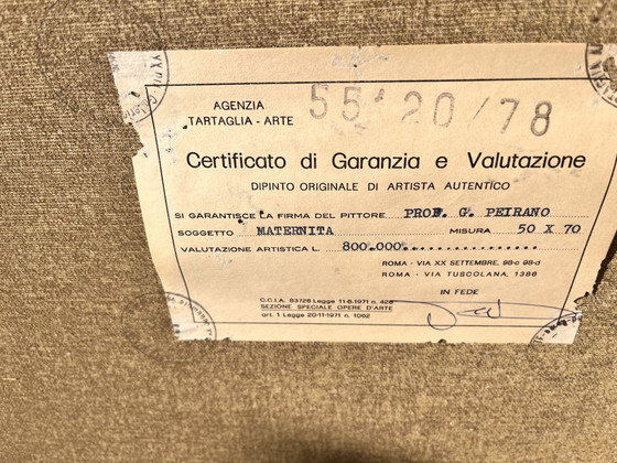 Gastone Peirano cuadro certificado maternidad – Pinturas y dibujos, Lienzo, Vidrio (photo 4 of 5)