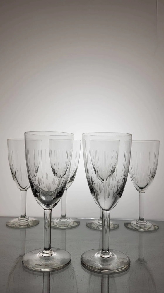 6 Bicchieri da Vino in Cristallo Art Déco – Bicchieri e caraffe, Crystal, Art Deco (photo 2 of 7)