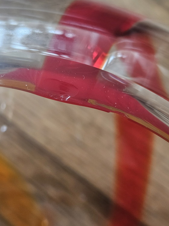 Image 1 of LSA International glazen vaas • Oranje/Rood • Handgeblazen