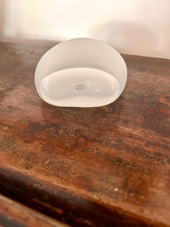 Image 1 of Authentic Hermès "Galet" (Pebble) Vase in White Opaline Glass