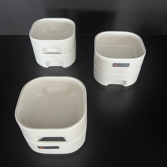 Image 1 of Schalen, Ramequins (x6) Square von Makio Hasuike für Revelli, Italien 70er Jahre