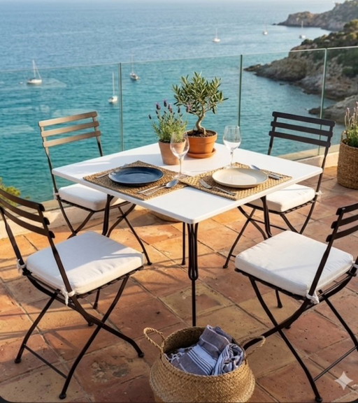 MESA DE VIÑEDO 90X90 BLANCA MAGIS