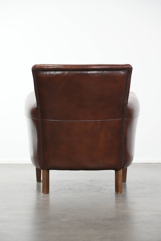 Image 1 of Elegant, characterful vintage armchair made of sheepskin