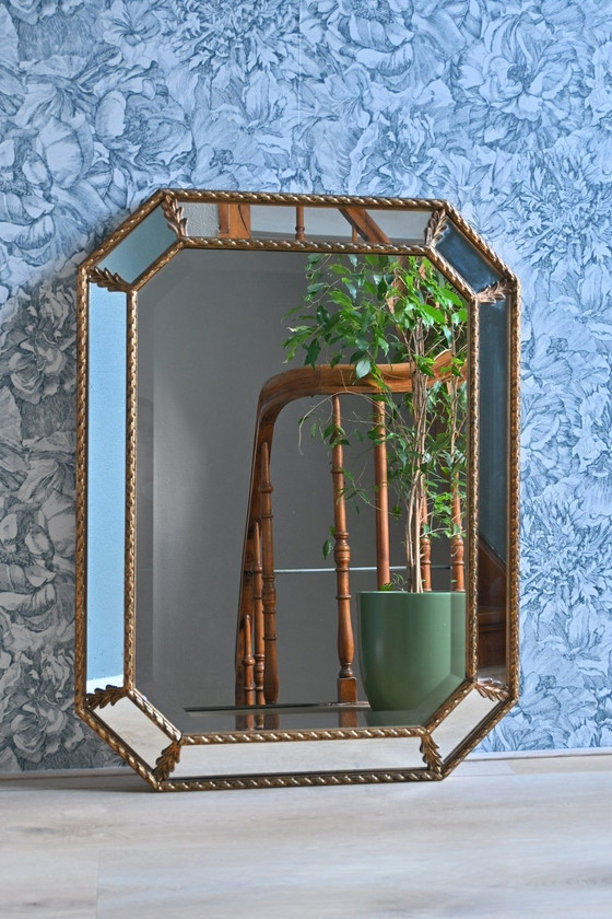Image 1 of Octagonal Mirror Faceted with Mirror Edge