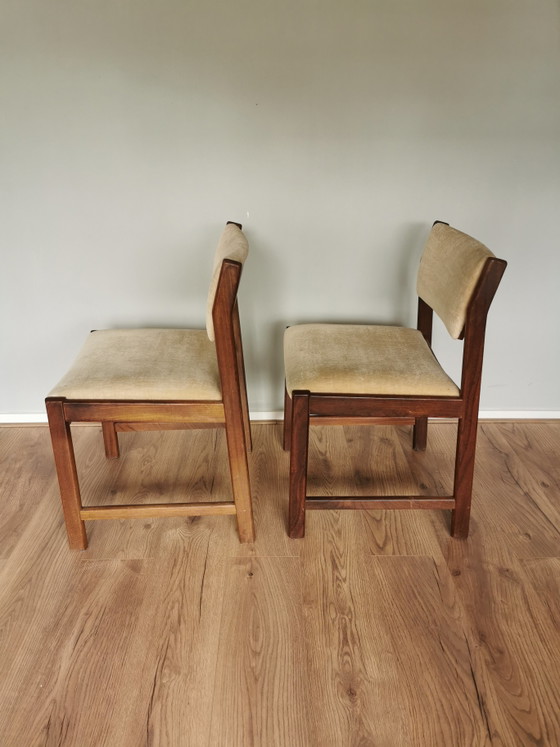 Image 1 of Unieke set van 4 vintage mid-century eetkamerstoelen 