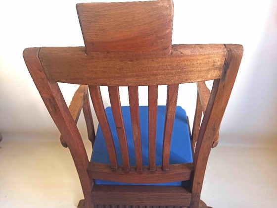 Image 1 of Sedia da barbiere anno 1900 in teak massello